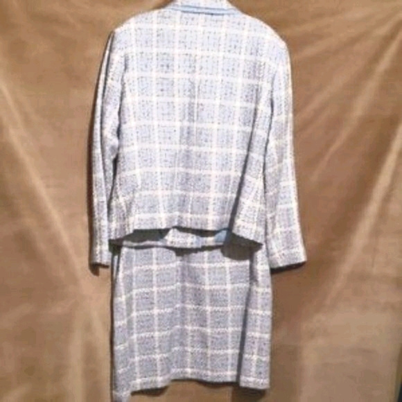 REQUIREMENTS TWEED 2 PC SUIT BLUE/WHITE CHECKERED SZ 18 - Picture 5 of 8